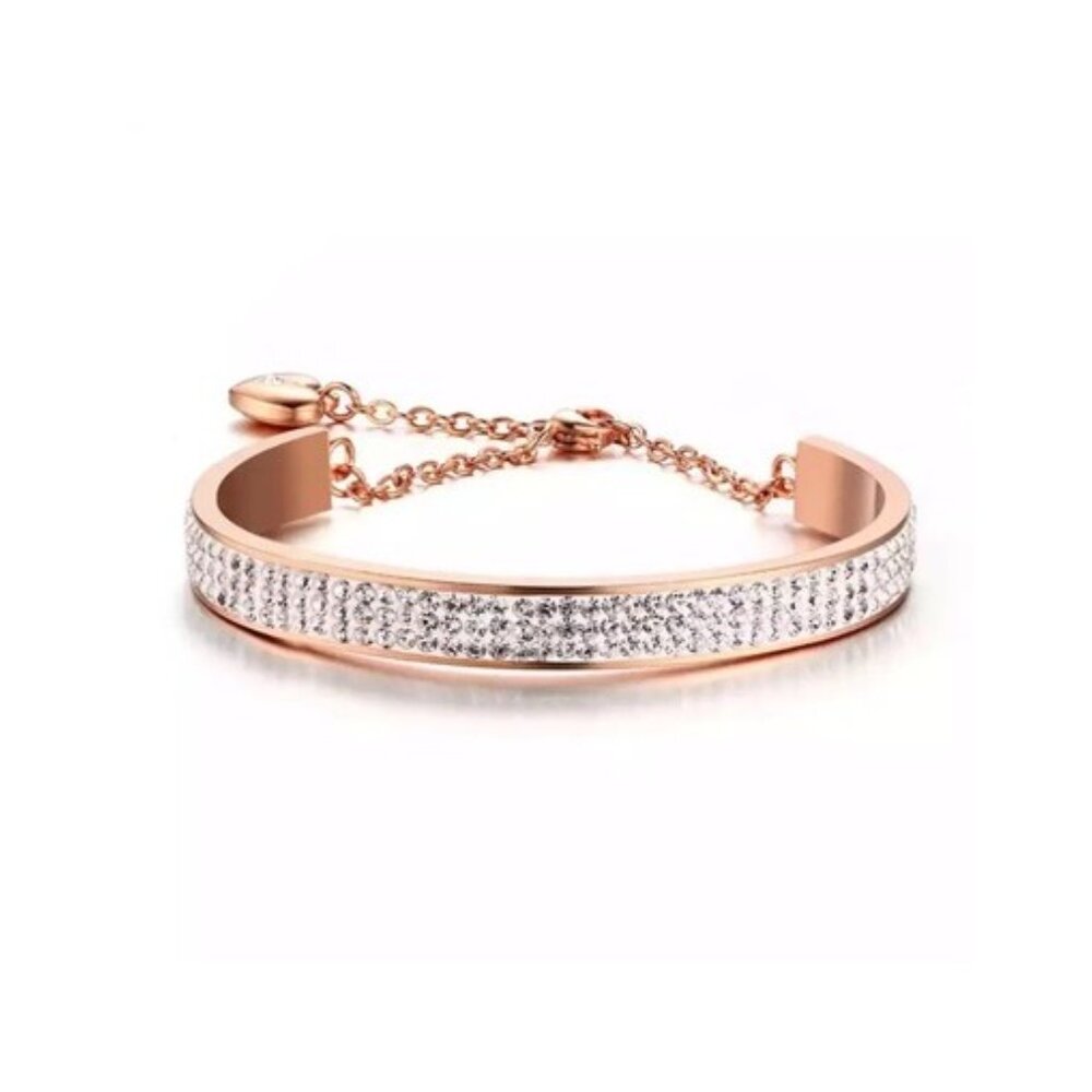 Ross Gold Crystal Women Stainless Steel Bracelet - Picture 1 of 4